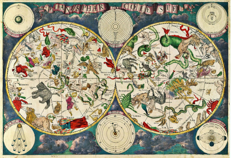 A celestial map from the Golden Age of Netherlandish cartography, by the Dutch cartographer Frederik de Wit