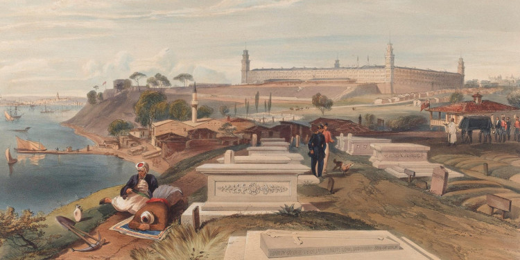 Scutari'deki hastane ve mezarlık, 1856