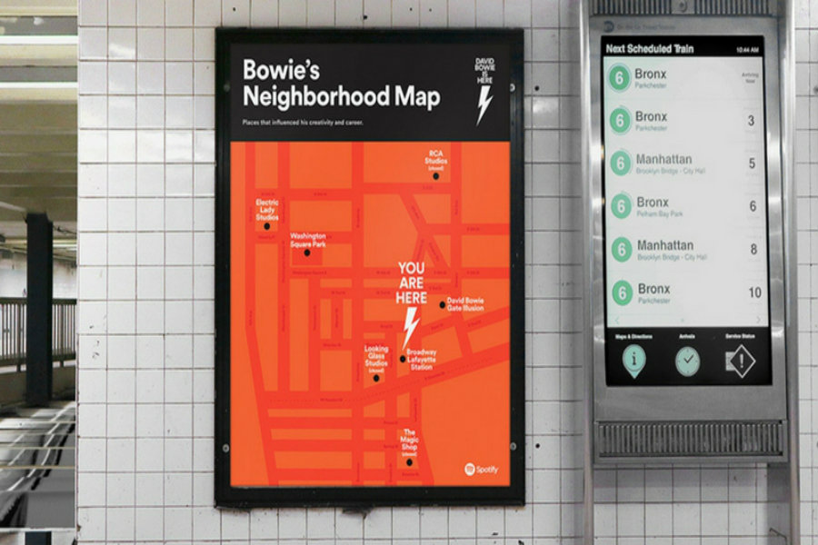 Spotify, New York’ta Bir Metro İstasyonunu David Bowie’nin Afişleri ve Sözleri ile Donattı