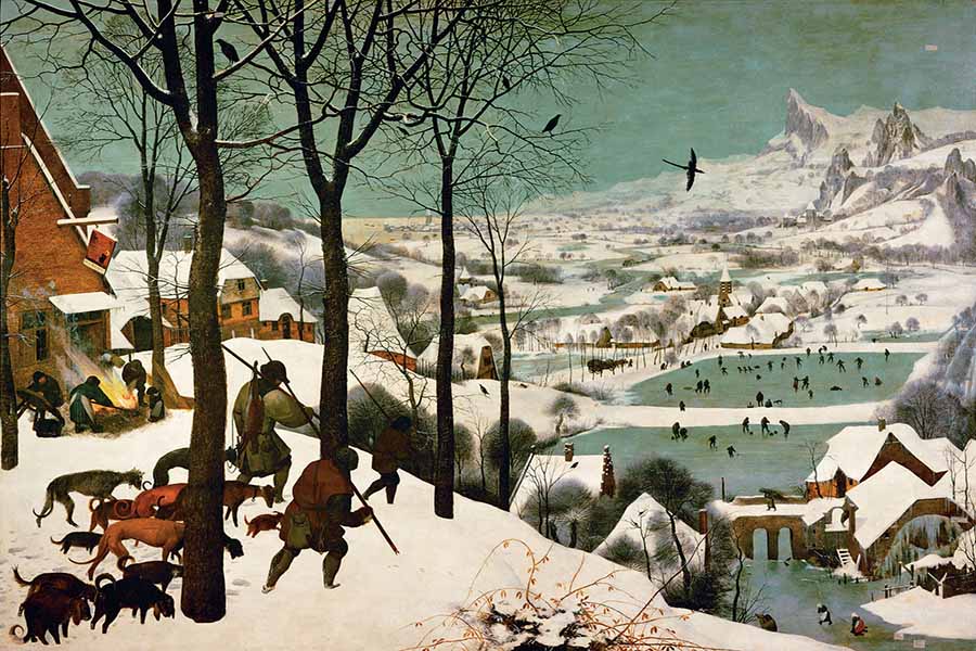 Yaşlı Brueghel'in Karla Kaplı Manzarası: Karda Avcılar