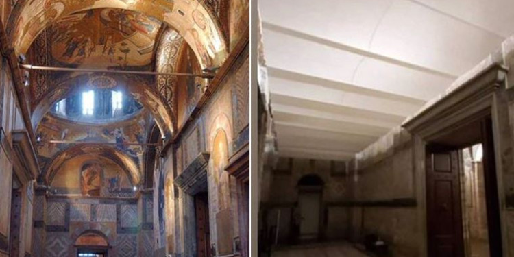 Camiye Çevrilen Kariye Müzesi'ndeki Tarihi Mozaikler Ve Freskler Kapatıldı