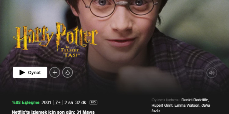 Harry Potter Serisi, 1 Haziran'da Netflix Türkiye'den ayrılıyor.