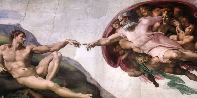 Michelangelo Sistine Sapeli "Adem'in Yaradilisi" Sahnesi